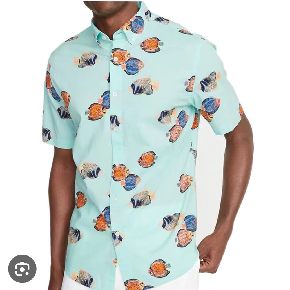 Old Navy Tropical Fish Print Casual Shirt 🐠🐟🐡